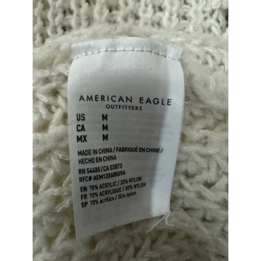 American‎ Eagle Cream Chunky Knit Sweater Sz M